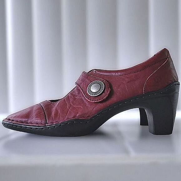 Joseph Siebel burgundy leather tapered square toe pumps - Picture 7 of 10